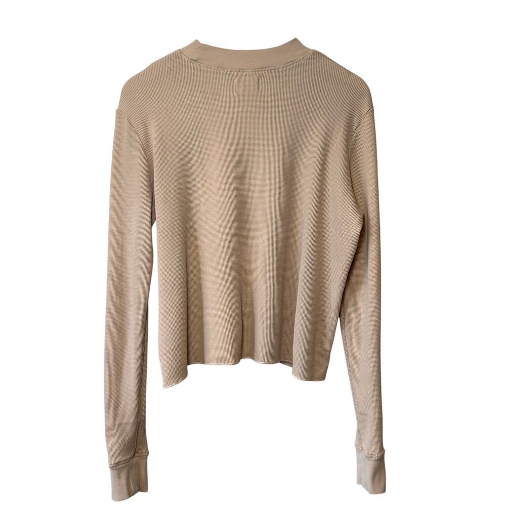 MATE Spencer Thermal Shirt Waffle Knit Crewneck Long Sleeve Bone Women’s Large - Picture 2 of 9